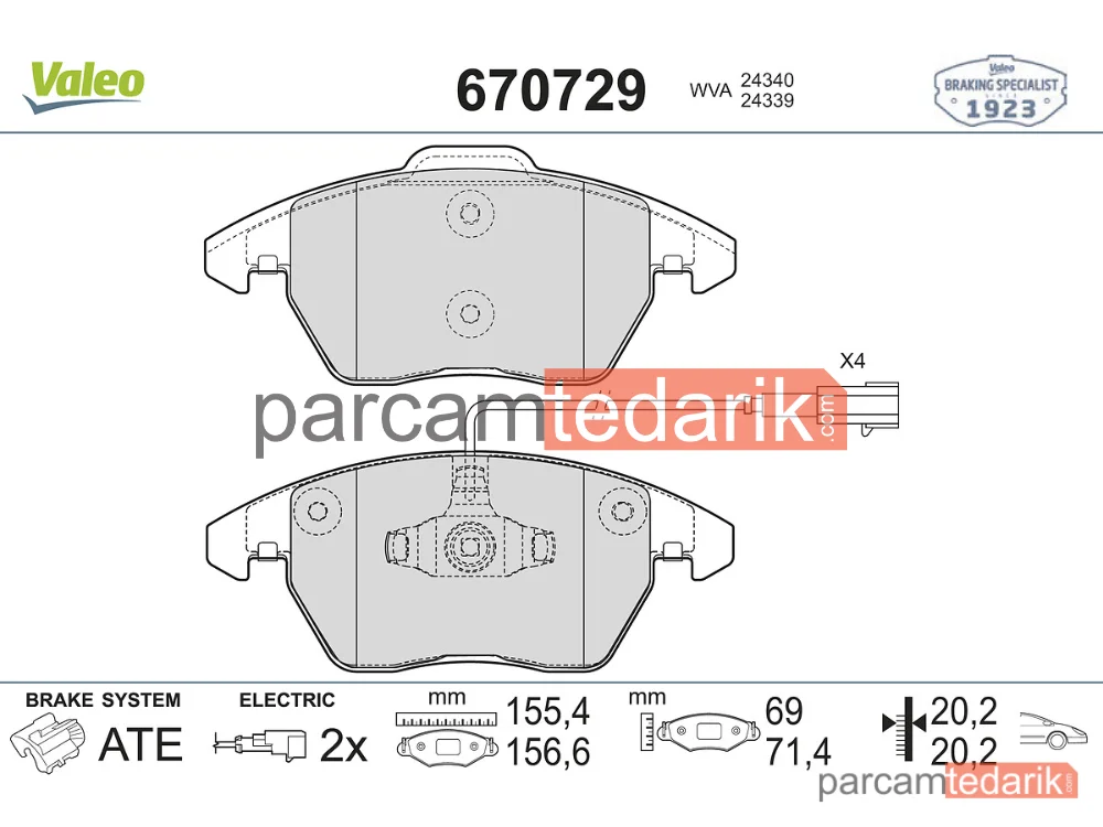 670729 | Fren Balatası — Alfa Romeo 159 Sportwagon, Alfa Romeo Spider, Alfa Romeo 159